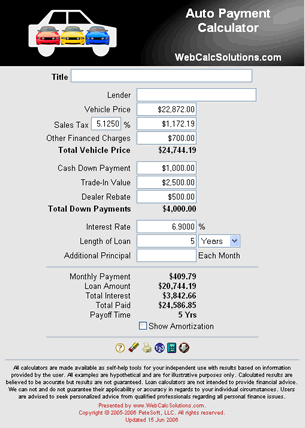 Auto Payment Calculator