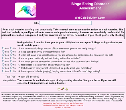 Binge Eating Disorder Assessment