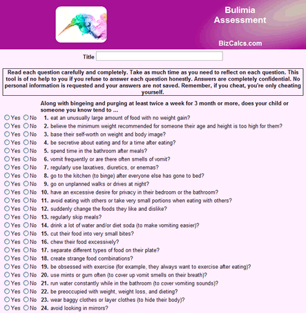 Bulimia Assessment