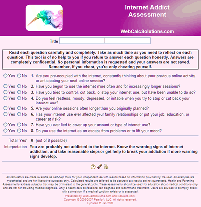 Internet Addict Assessment