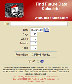 Find Future Date Calculator