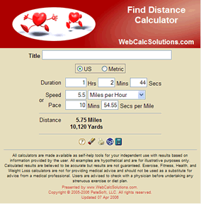 Find Distance Calculator