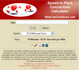 Speed to Pace Conversion Calculator