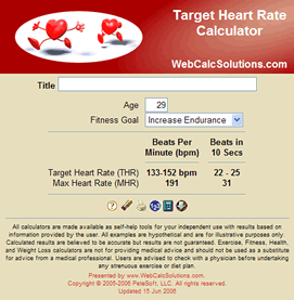 Target Heart Rate Calculator