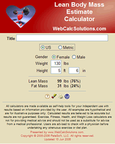 Lean Body Mass Estimate Calculator