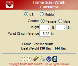 wrist size calculator f