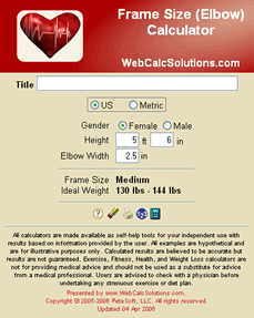 Frame Size (Elbow) Calculator