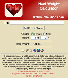 Ideal Weight Calculator