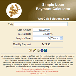 Simple Loan Payment Calculator