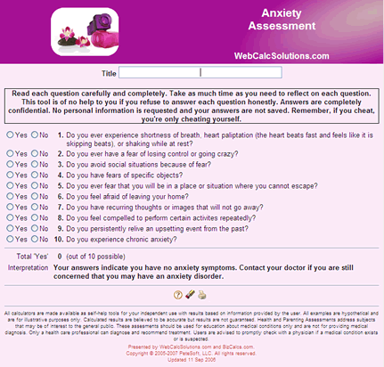 Anxiety Assessment