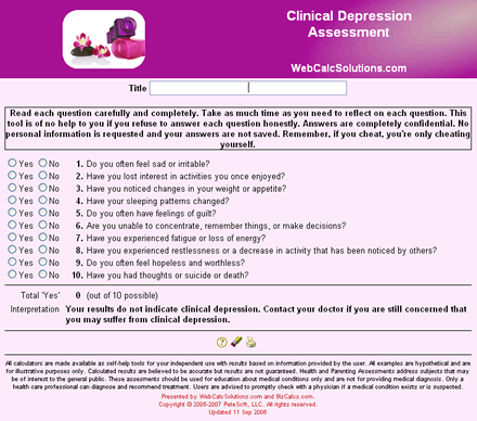 Clinical Depression Assessment