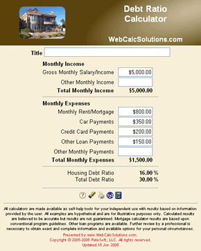 Debt Ratio Calculator