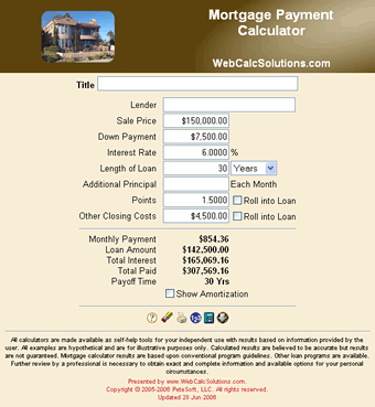 Mortgage Payment Calculator