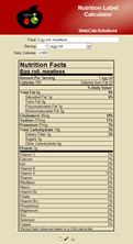 nutrition label calculators weight