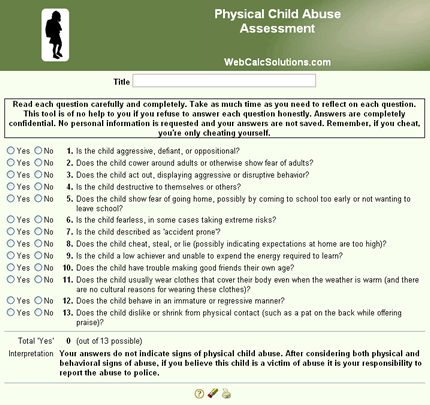 Physical Child Abuse Assessment