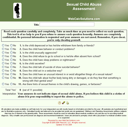 Sexual Child Abuse Assessment