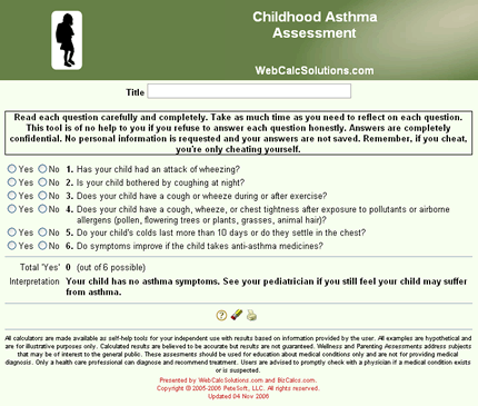 Childhood Asthma Assessment