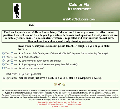 Cold or Flu Assessment