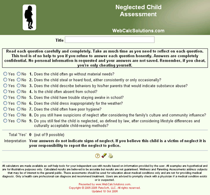 Neglected Child Assessment