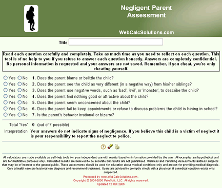 Negligent Parent Assessment