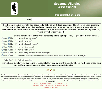 Seasonal Allergies Assessment