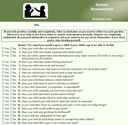 Autism Assessment
