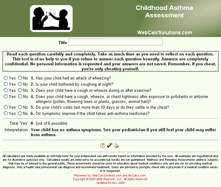 Childhood Asthma Assessment