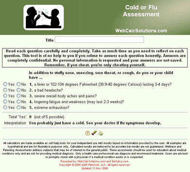 Cold or Flu Assessment