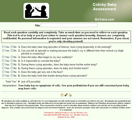 Colicky Baby Assessment