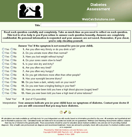 Diabetes Assessment