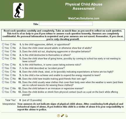Physical Child Abuse Assessment