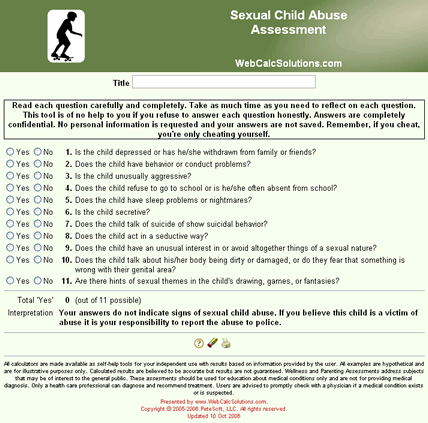 Sexual Child Abuse Assessment