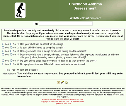 Childhood Asthma Assessment