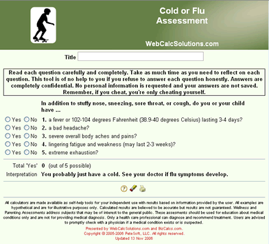 Cold or Flu Assessment