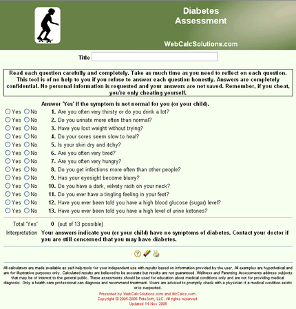 Diabetes Assessment