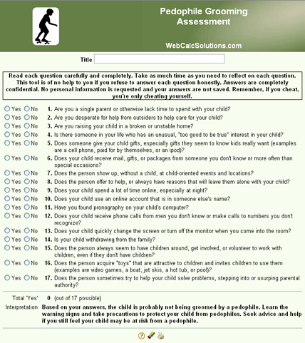 Pedophile Grooming Assessment