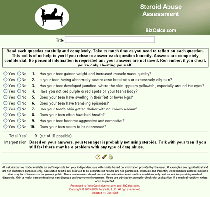 Steroid Abuse Assessment