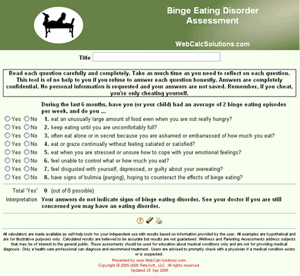 Binge Eating Disorder Assessment