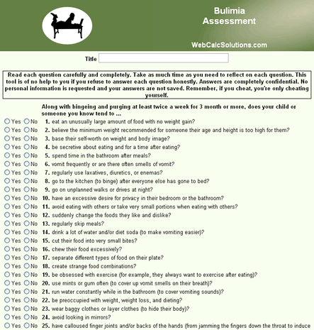 Bulimia Assessment