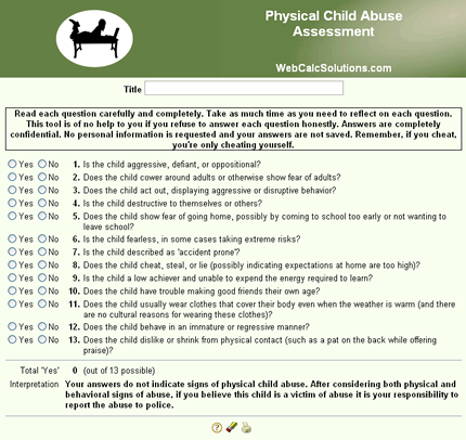 Physical Child Abuse Assessment