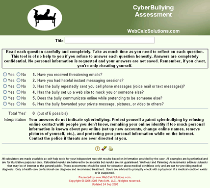 CyberBullying Assessment