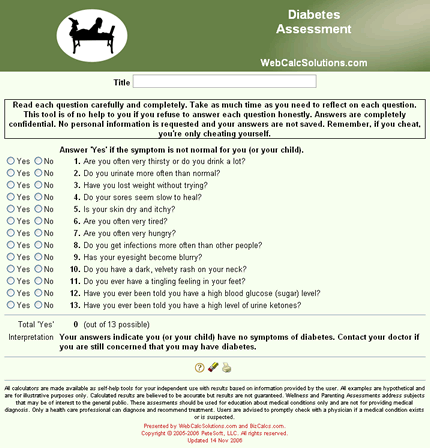 Diabetes Assessment