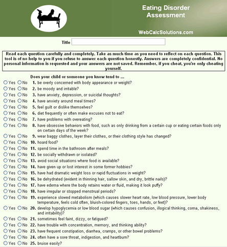 Eating Disorder Assessment