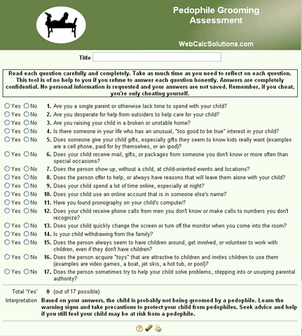 Pedophile Grooming Assessment