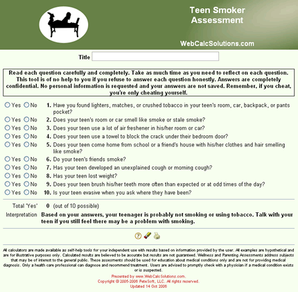 Teen Smoker Assessment