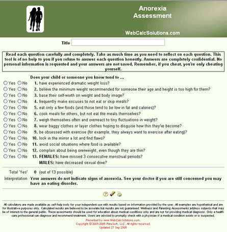 Anorexia Assessment