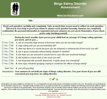Binge Eating Disorder Assessment