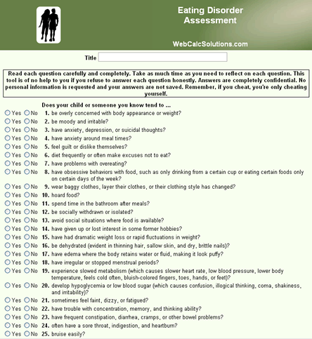 Eating Disorder Assessment