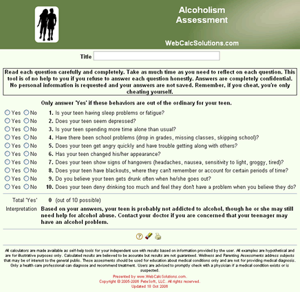 Alcoholism Assessment