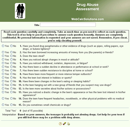 Drug Abuse Assessment